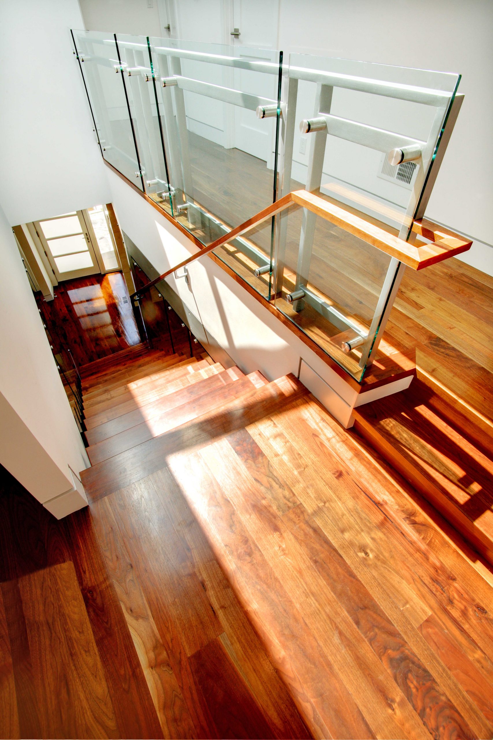 Gunderson Residence Glass and Wood Stair Details
